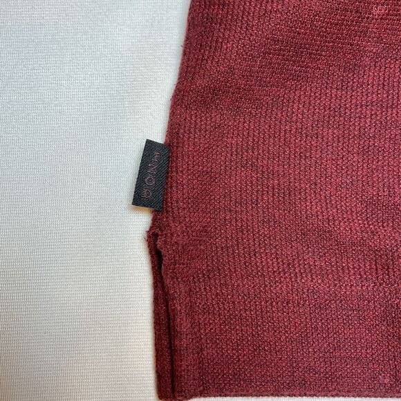 Izod Mens Large Quarter Zip Pullover Knit Cotton Burgundy Cuffed Long Sleeves - Picture 6 of 8